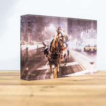 Charger l'image dans la galerie, Bloc Plexi 10x15 cm - CHEVAL SOUS LA NEIGE
